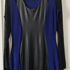 Chic Black and Blue Mini Dress